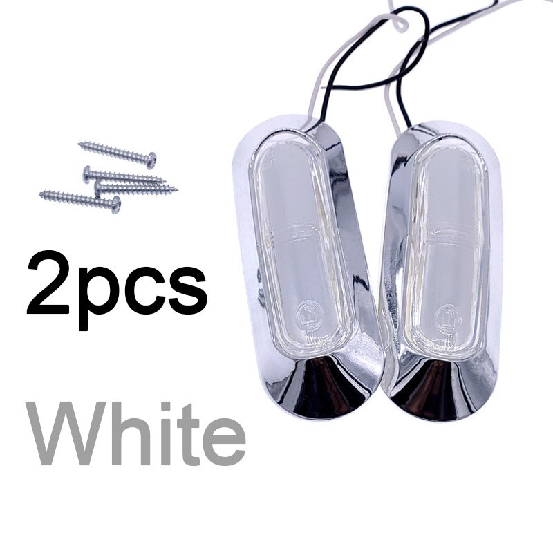2PCS 12V24V universal 4LED side light guide truck side light Indicator Lights White red yellow green blue: white light