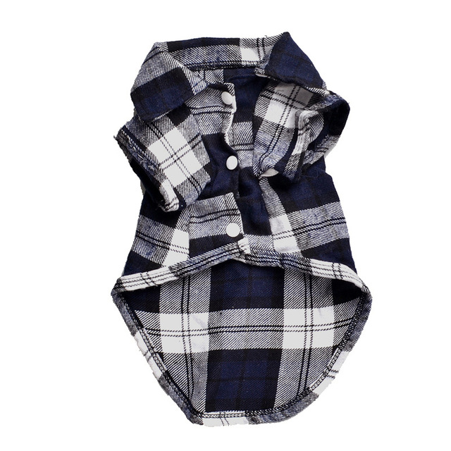 Letnia moda ubrania dla kota Plaid kot domowy koszule kamizelka dla małych kotów psy koszula odzież Puppy Kitten stroje materiały: Blue / XS