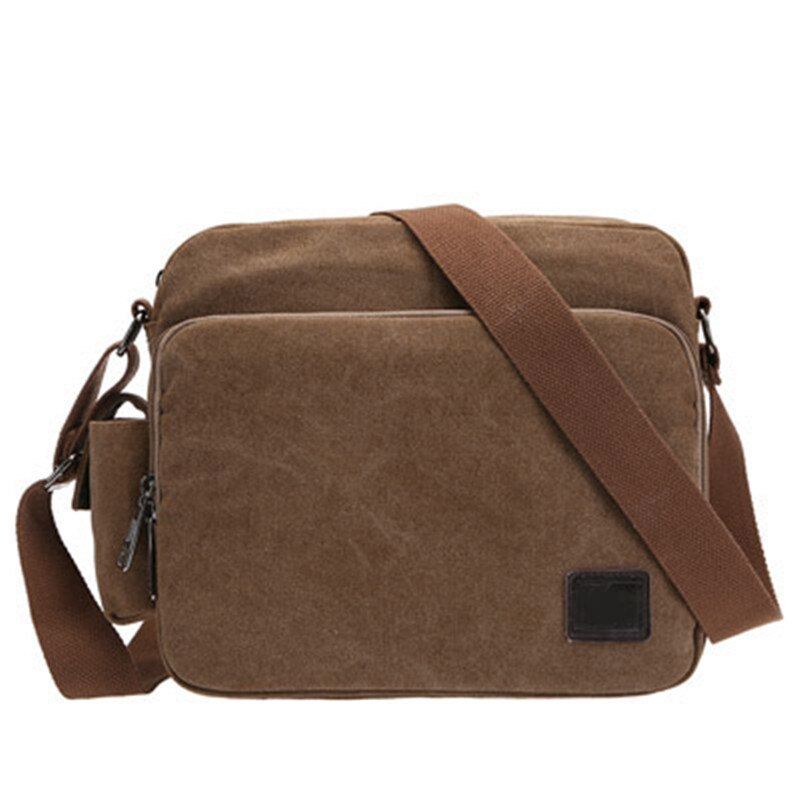 ! multifunktion mænd lærredstaske afslappet rejse bolsa masculina mænds crossbody taske mænd messenger tasker: Brun