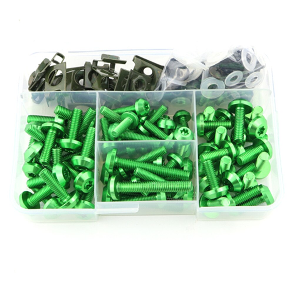 Kit completo de tornillos de carenado para motocicleta YAMAHA FZ1 FZ6 FZ8 MT01 MT-125 MT07 MT-07 FZ-07 MT09 FZ-09 MT10 MT15 XJR400 XJR1300: Green