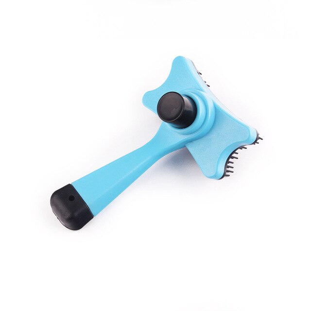 Pet Hair Remover Cat Dog Hair Removal Comb Cat Brush Grooming Toll Automatic Hair Brush Trimmer Self-Cleaning Pet-supplies: Style4 Blue