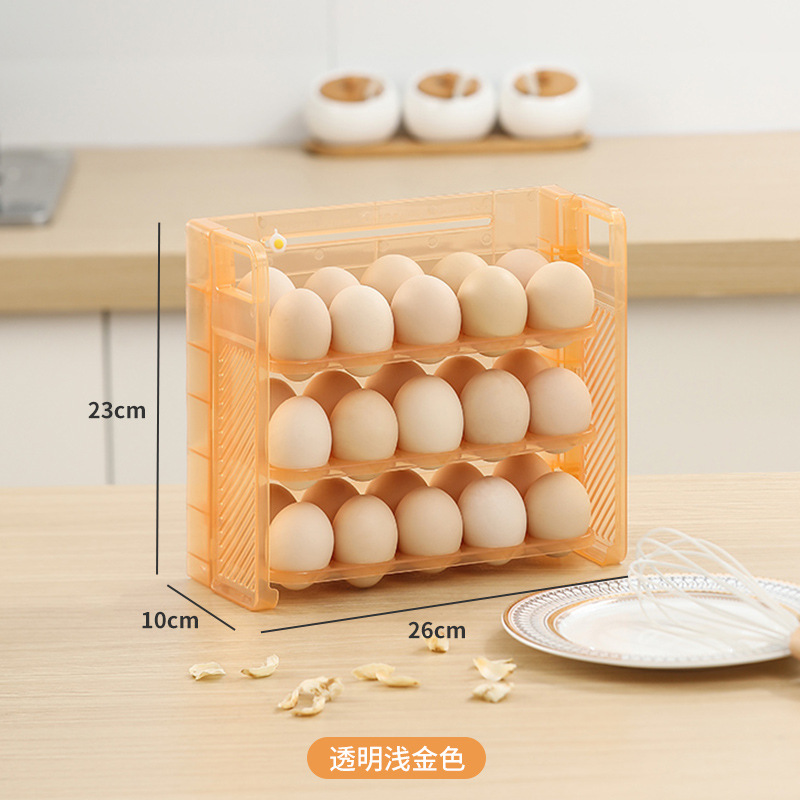 30 Roosters Ei Opbergdoos Koelkast Omkeerbare Kartonnen Huis Keuken Lade Multi-Layer Rack Organizer Timing Houder Container Bak: Rood