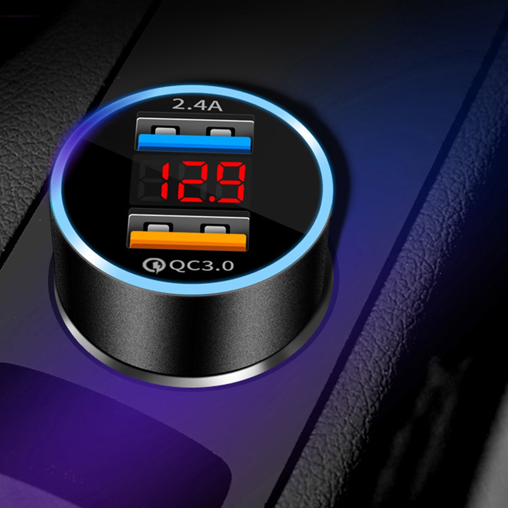 3.1A Dual USB LED Car Charger with Blue Indicator Light Multi-protection Universal for 12V/24V Vehicles car accesories