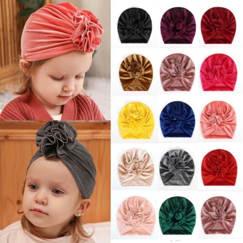 18 farben Kleinkind Baby Mädchen Jungen Hüte Turban Blume Kopf wickeln Kleinkind Mütze Hütte Warme Kappe Stirnband