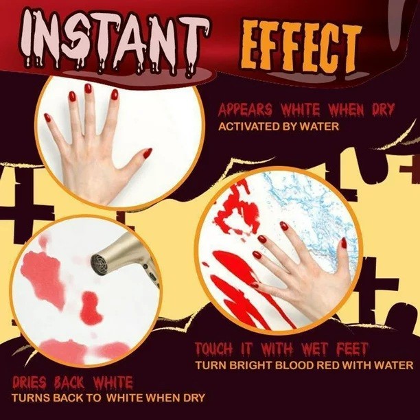 Blood Bath Mat Color Changing Sheet Turns Red Wet Horror Bloody Footprints Shower Carpet Bathroom Non-slip Rug