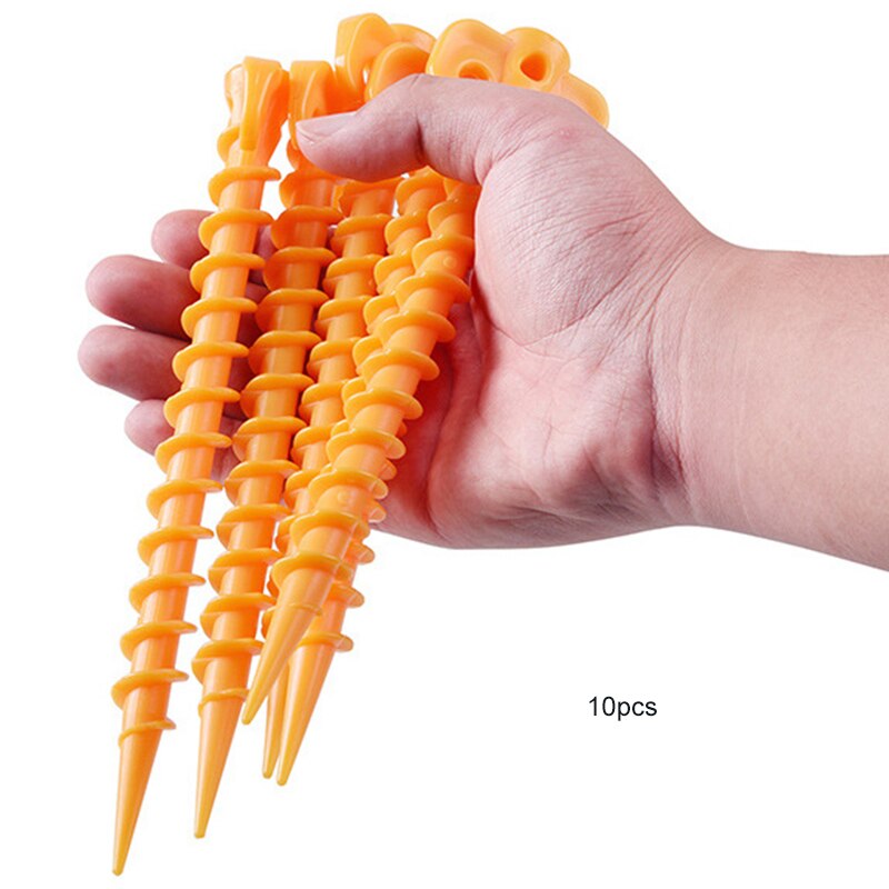 10 Stuks Plastic Tent Haak Stakes Camping Tenten Accessoires Grond Ondersteuning Nagels Peg Schroef Anker Onderdak: Default Title