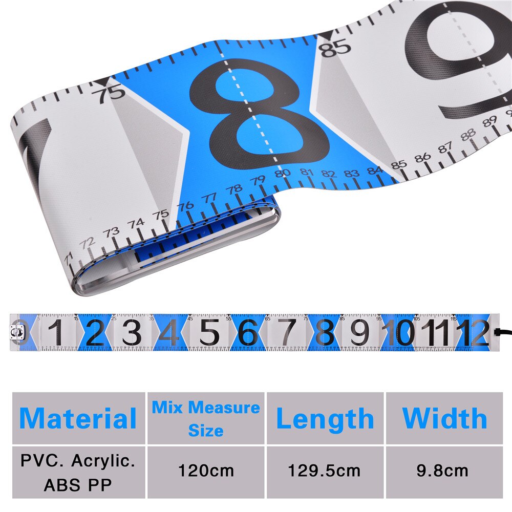 Portable Fishing Ruler Scale Fish Measuring Ruler Acrylic 120CM Ultra Long Measurement Tape Carp Fishing Tackle