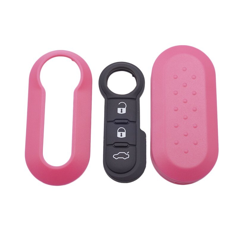 Cocolockey-Funda de mando a distancia para coche, almohadilla de reemplazo para Fiat 500, Panda Punto Bravo, almohadilla con botón de goma, 3 botones