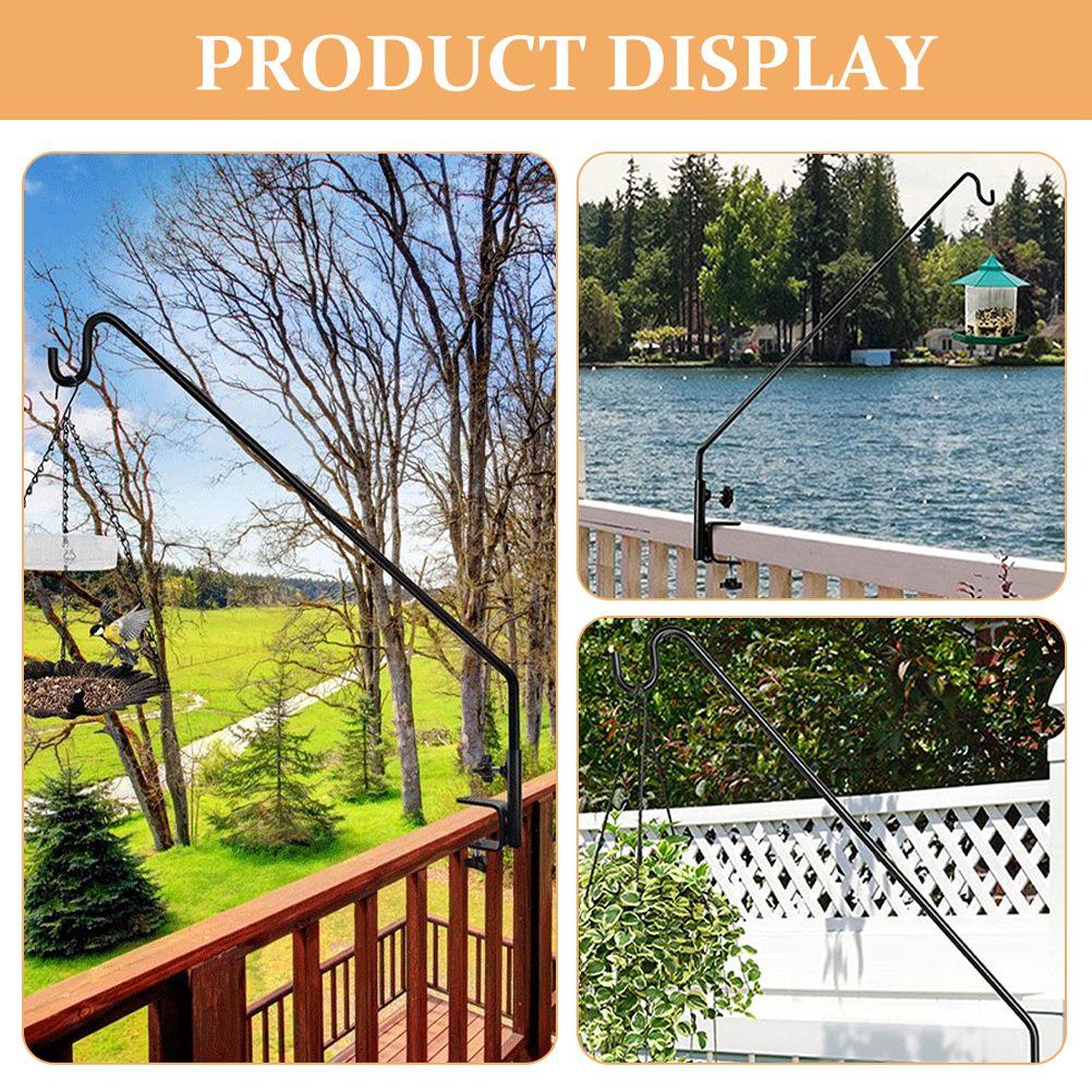 Kraftige terrassekroker justerbar skinnestang til oppheng av fuglematere til planter utendørs bruk multifunksjonell