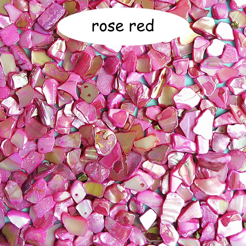 100 g/paquete Material para hacer manualidades uno mismo accesorios de libro de recuerdos decoración del hogar juguete educativo ropa manualidades para coser accesorios Shell Fragmen: rose red