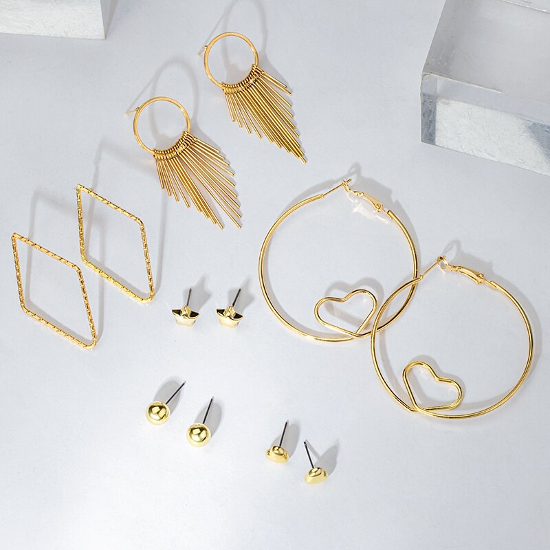 VOROM Neue Böhmische Quaste Ohrringe für Frauen Jahrgang Gold Geometrische Sterne Verlässt Ohrring einstellen Brincos Schmuck