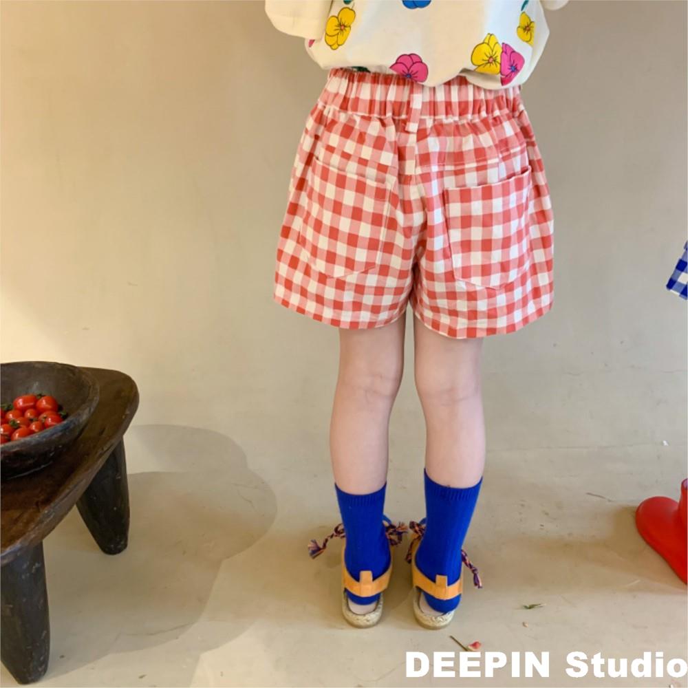 Pantalones cortos informales a cuadros para niños y niñas, ropa de algodón, holgados y finos que combinan con todo, novedad de verano 2022