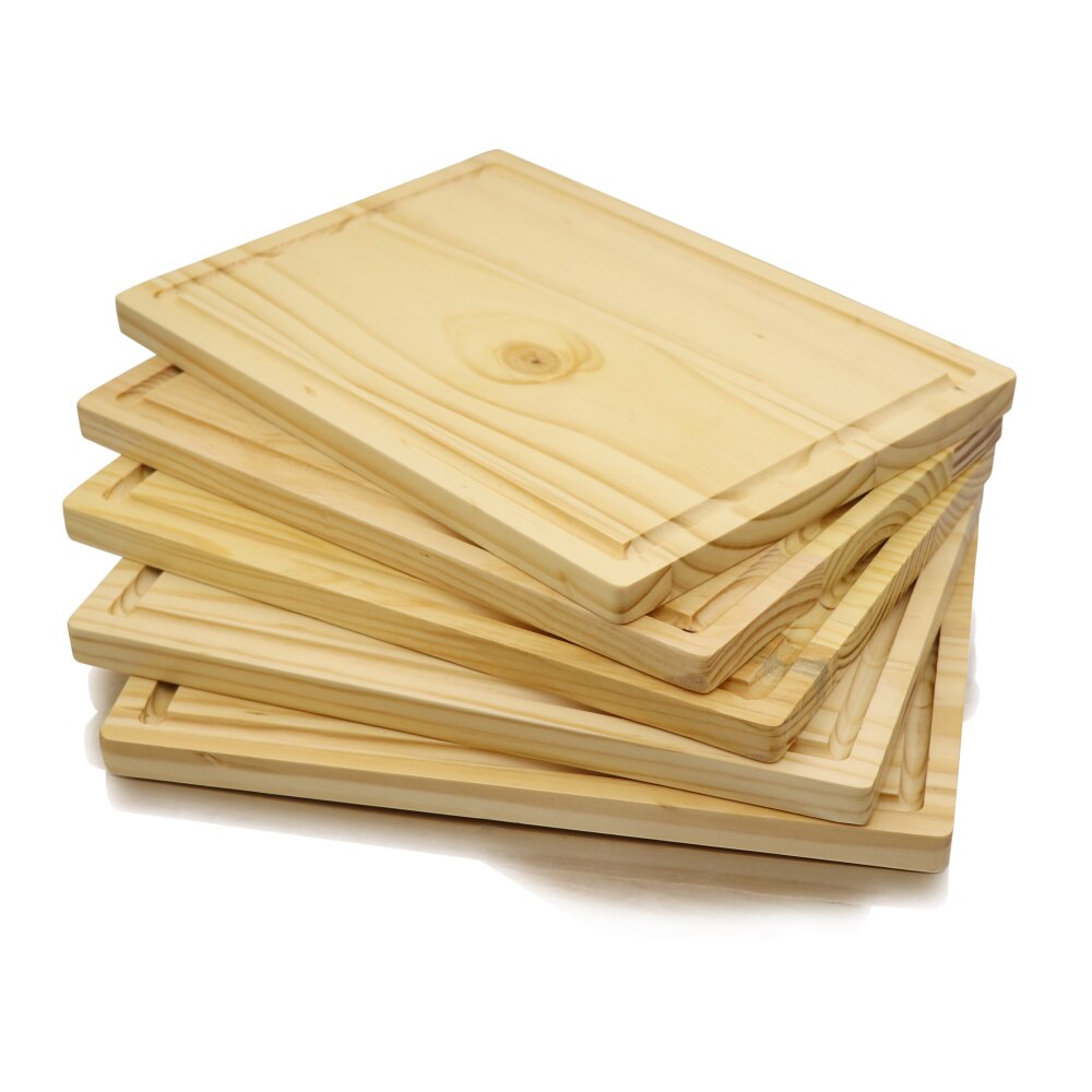 Jaswehome Rectangular Pinewood Cutting Board Light Color Wood Chopping Blocks Cheese Board Kitchen Boards With Juice Groove