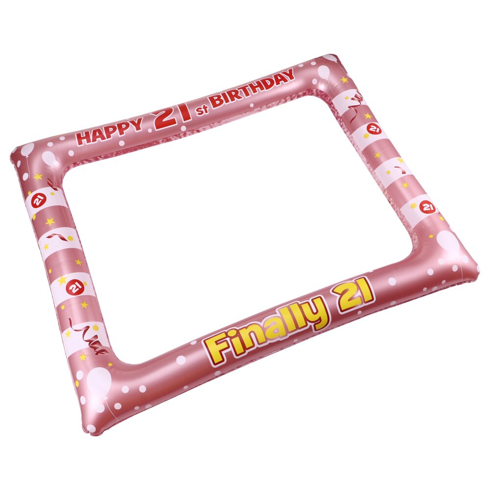 1 Pc Birthday Inflatable Photo Frame PVC Party Photo Props Supply for Age 18: 21 years old