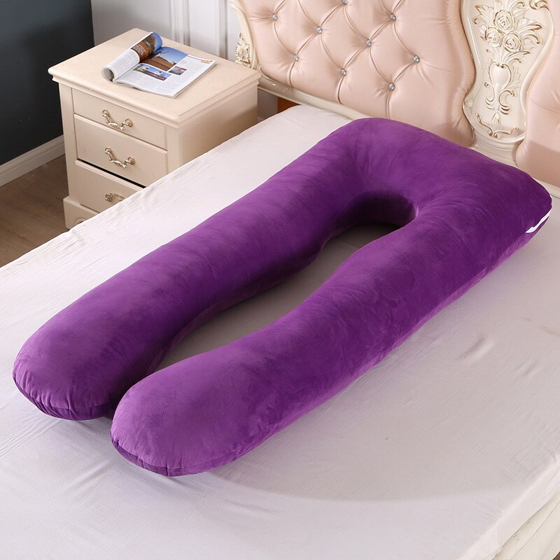 Taie d'oreiller polaire souple pour femmes enceintes, forme en U, lombaire, protection latérale multifonction, housse de coussin pour femmes enceintes: H pillow