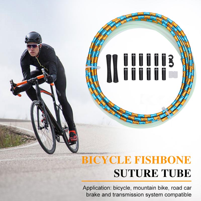 Bicycle Fishbone Line Aluminum Alloy MTB Bamboo Shaped Pipe Cable Tube Bike DIY Modification Parts Accessories