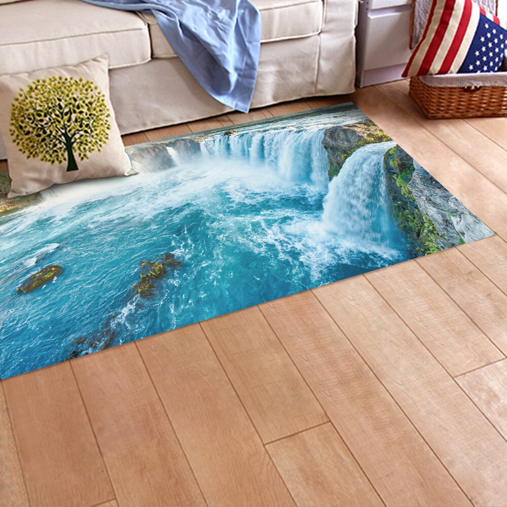 Wodospad naklejki podłogowe 3D wymienny wodoodporne antypoślizgowe fresk naklejka naklejki ścienne łazienka salon sypialnia wystrój domu 60x120 cm