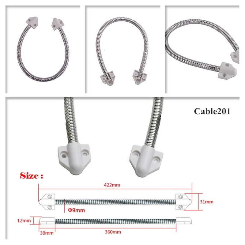 Door Loop Exposed Mounting Protection Sleeve Stainless Steel Access Control Cable with Zinc Alloy Ends: A