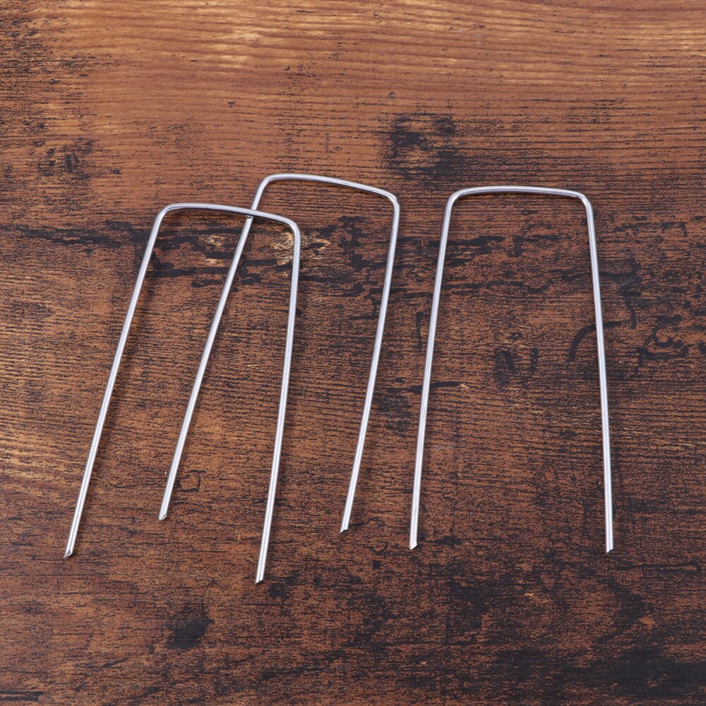 50PCS U Shape Galvanized Ground Nail Fixing Nail Lawn Nail Gardening Nail