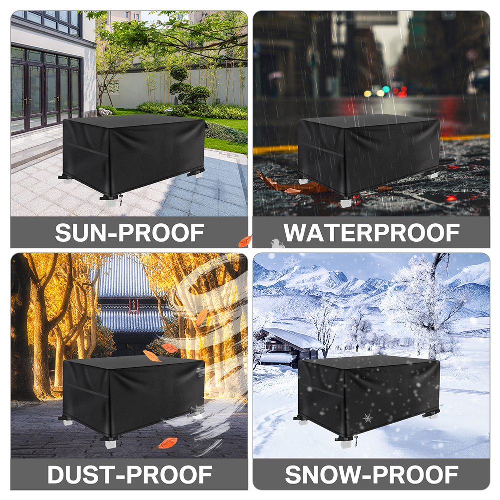 draussen-Möbelbezüge, wasserdicht, Regen, Schnee, Staub, winddicht, UV-beständig, Oxford-Stoff, für Garten, Rasen, Terrasse, Tisch, Stuhlschutz