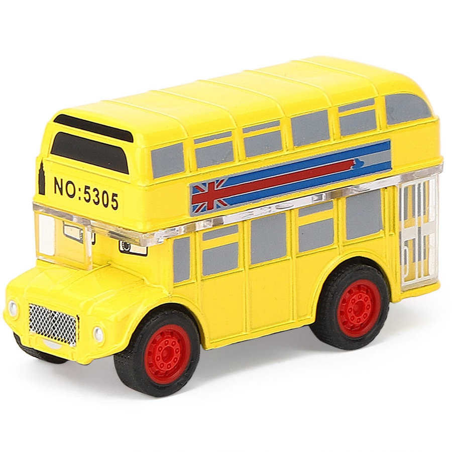 Speelgoed Voertuigen Cartoon Bus Legering Auto Hoge Simulatie Speelgoed Kinderen Jongen Pull Back Voertuig Model Speelgoed Interactieve Leren Speelgoed: Travel bus yellow