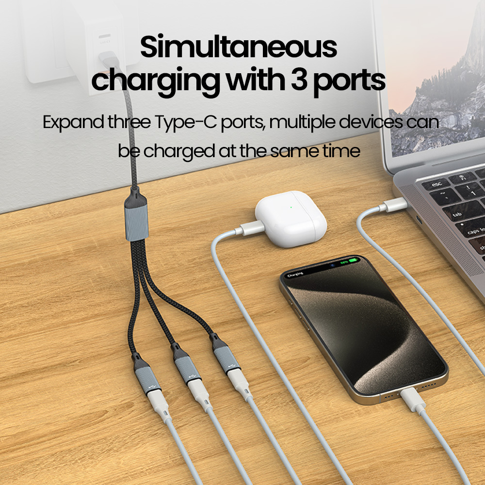 USB Type C HUB Meerdere splitteradapter OTG-gegevensoverdracht 3/2 poort USB Power Oplaadhub Kabelconnectoradapter
