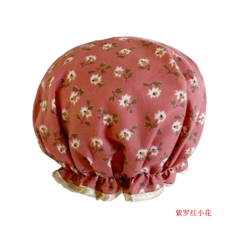 Chapeaux de douche étanches pour adultes | Produits pour salle de bain, chapeau de cuisine anti-poussière, ensemble capuche anti-fumée, shampooing capuchon de douche épais mignon: 2