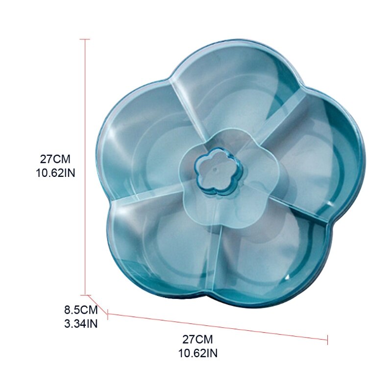 6 Compartimenten Bloemvorm Snack Opbergdoos Moer Snoep Voedsel Dienblad Met Deksel Gedroogd Fruit Organizer M07 22