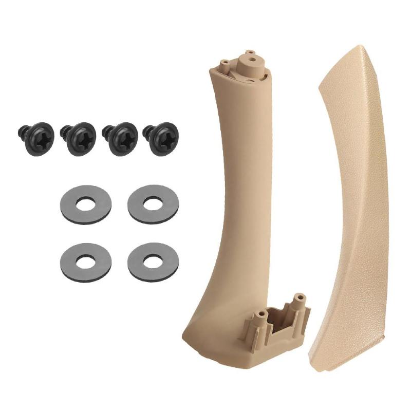 2 Pcs Rechts Links Side Inner Voordeur Panel Handvat Pull Trim + Cover Voor Bmw E90 E91 3 Serie auto Interieur Accessoires: Beige Left