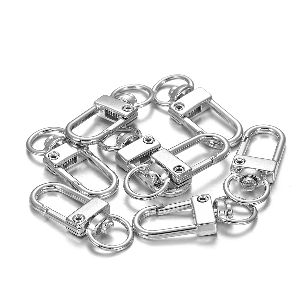 10 stks/pak Roterende Hond Gesp Snap Kreeft Sluitingen Haken voor DIY Sieraden Maken Sleutelhanger Tas Sluiting Accessoires Benodigdheden: zwart