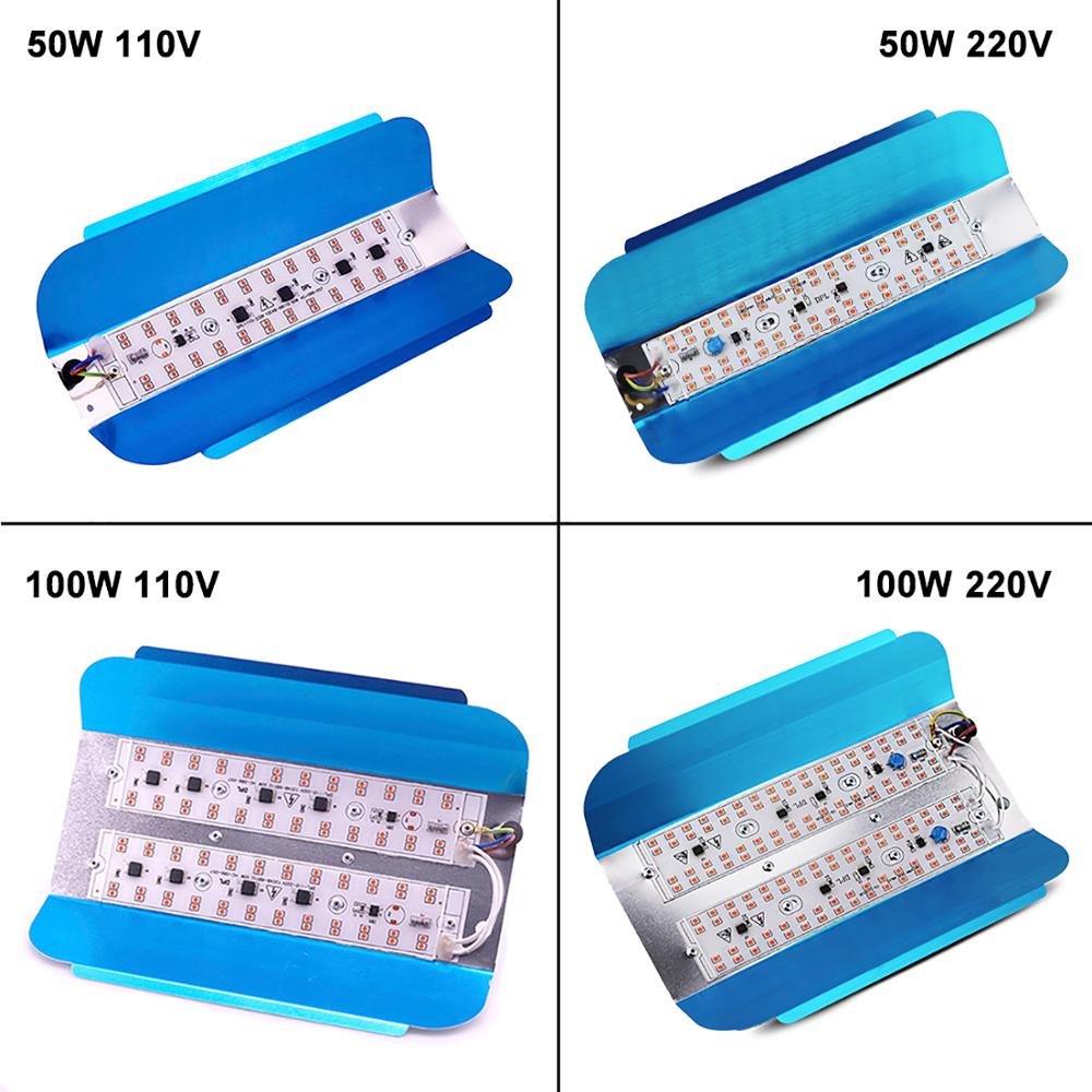 Borbede vokse lys 50w/100w 220v/110v fuldspektrum indendørs led plante vokse lys vandtæt oversvømmelseslys eu us stik