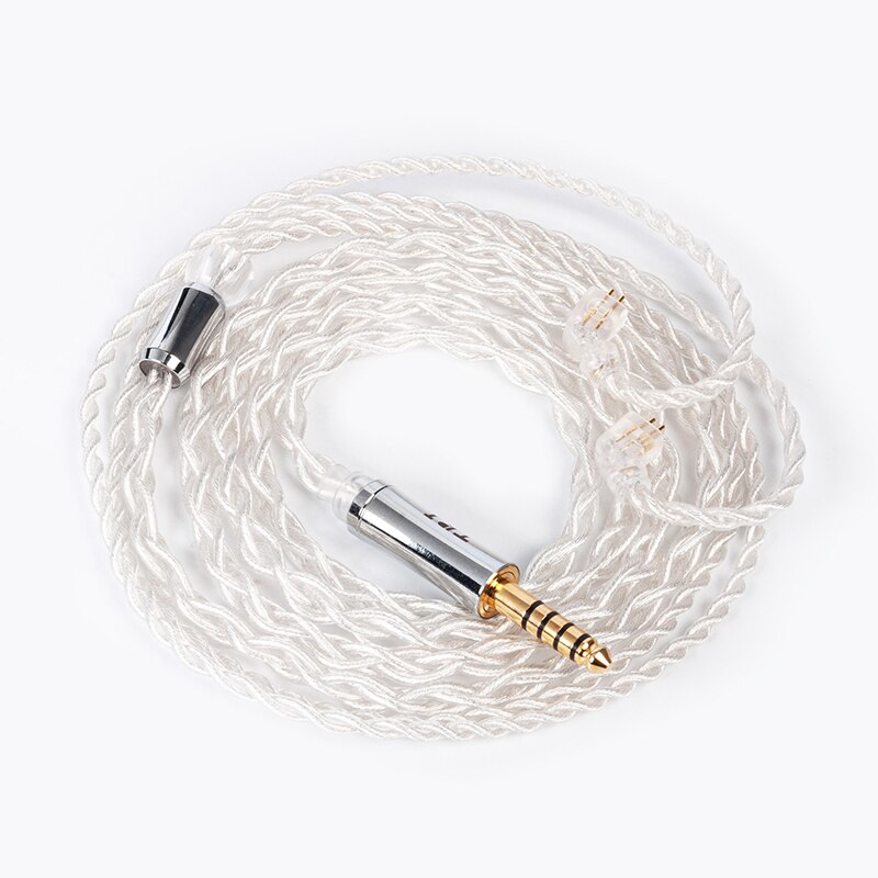 TRI Through 4 Core High purity 5N Single Crystal Copper winding cable 2pin/MMCX/QDC/TFZ with 2.5/3.5/4.4 Connector KS2: TFZ 4.4MM