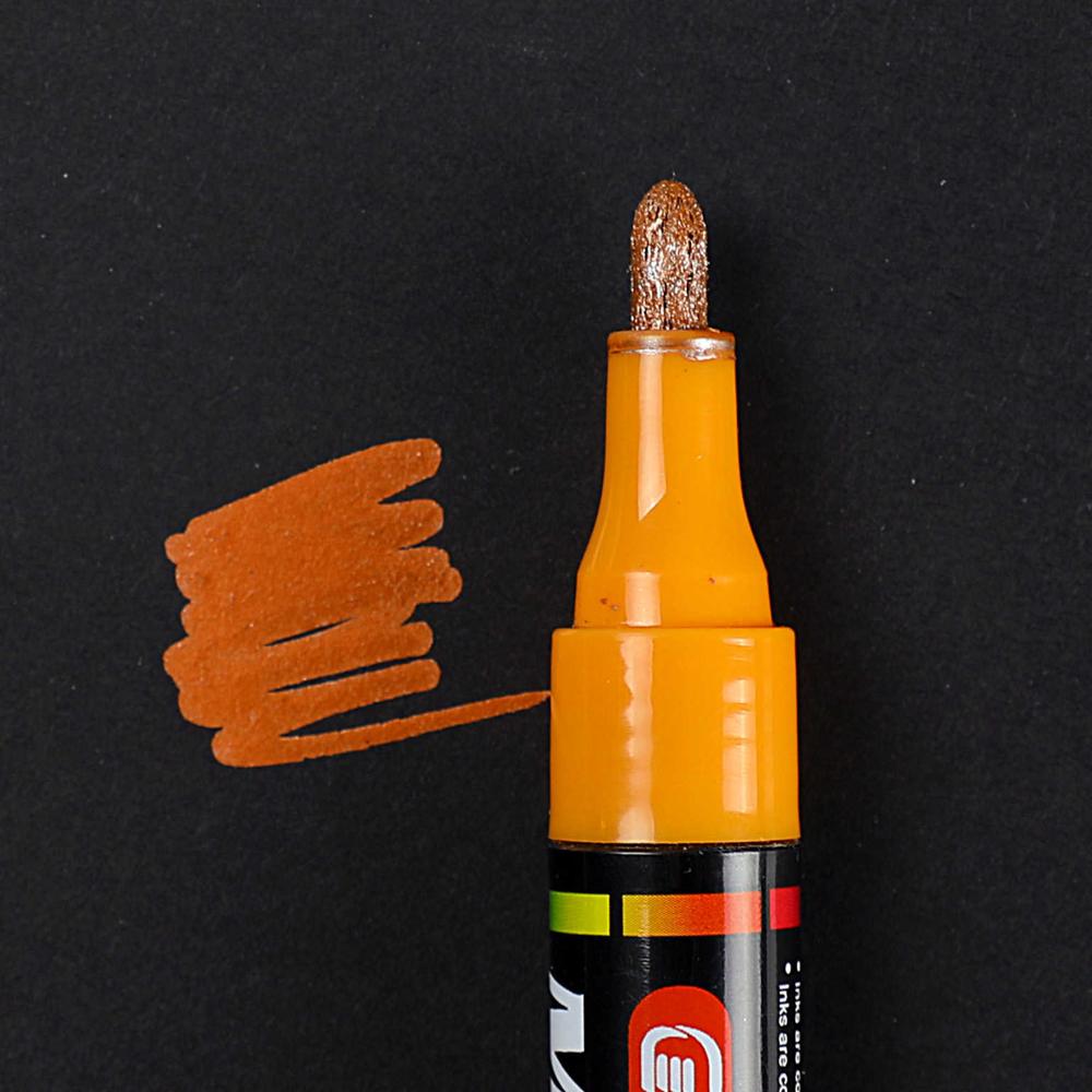 1 kpl öljypohjainen maali metalli markkeri kynät sharpie 3.0mm kulta hopea keraaminen kivi lasi posliinimuki puu kangas kangasmaalaus: Oranssi