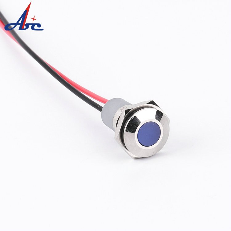 14mm vandtæt advarselssignal elektrisk udstyr indikatorlampe 12v/220v led pilot 150mm kabel metal kugle mini maskine lys