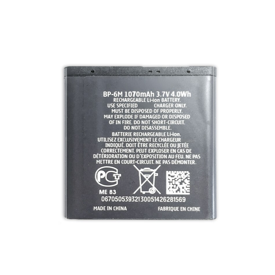 BP-6M Mobile Phone Battery For NOKIA N93 N73 9300 6233 6280 6282 3250 6151 6234 6288 9300i N77 6151 6290 N93S