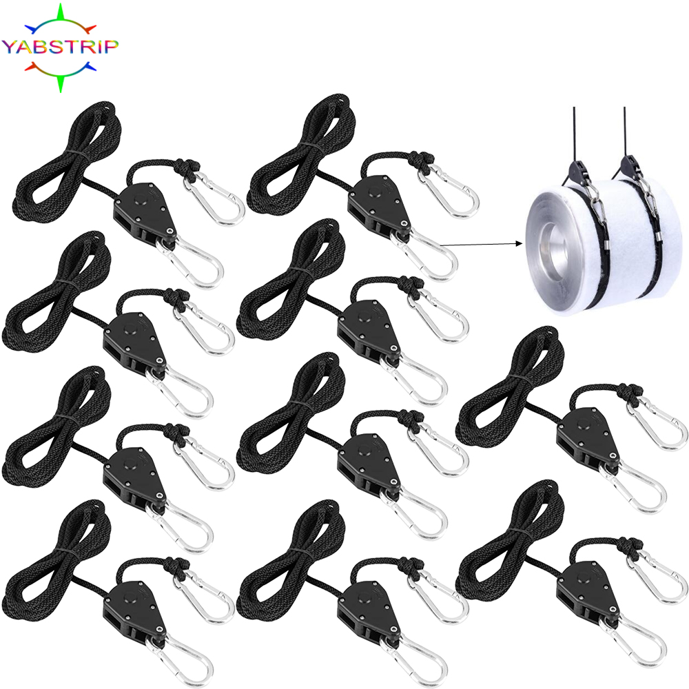 Grow light Adjustable 1/8inch Lanyard Hanging For Tent Fan Grow Plant Lamp Pulley Rope Pulley Lifting Pulley Hook