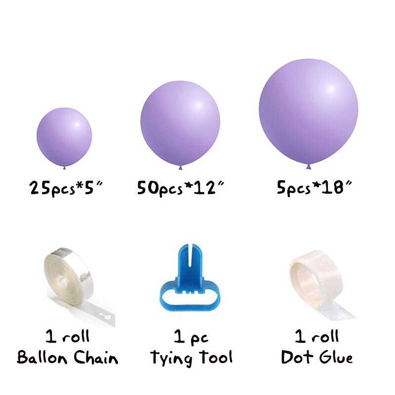 balloon arch kit ballonnenboog Pastel Blauwe Ballon Garland Arch Kit Romantische Bruiloft Decoratie Ballonnen Christmas Decor Party Baby Shower Verjaardag Accessorie: 11maca Purple