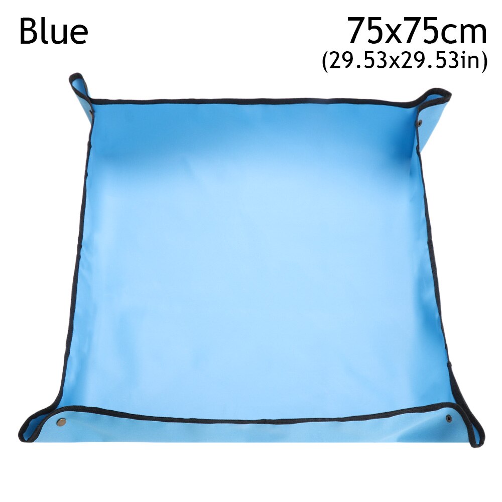 Pflanzung matt PE Saftigen Blumenerde matt Wasserdichte wiederverwendbar Blume Gartenarbeit Matten Umpflanzen Faltbare Pad draussen Zubehör: Blau 75x75cm
