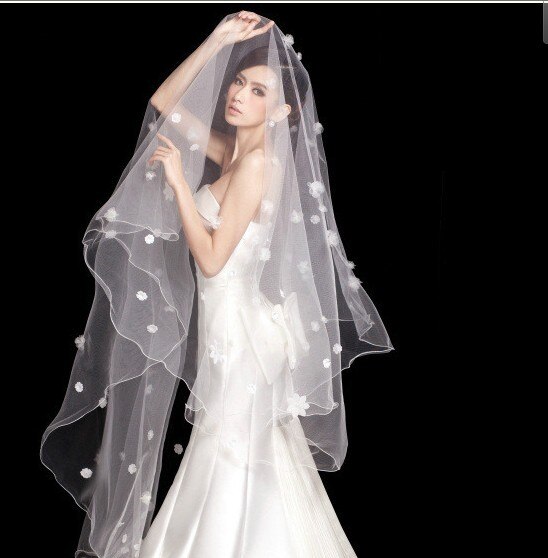 ¡300cm de largo! Flor de perla al por mayor, ! ! Velo nupcial, velos de boda, accesorios nupciales, velo de flores OV9992