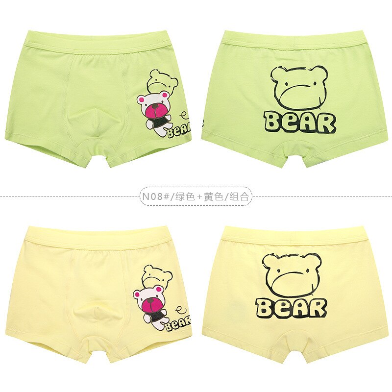HANQIYAHULI 2 Pcs/lot Cartoon Bear Kids Boy Underwear For Baby Children's Underpants Briefs Boys Underware Pants For 3-14 Y: 2  2P / 10
