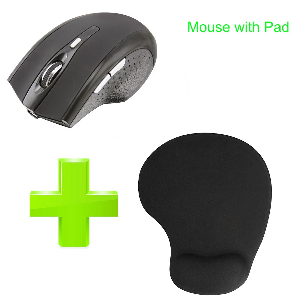 CHUYI Wireless Bluetooth Mouse Rechargeable Ergonomic Silent Mice 1600DPI Optical Mouse With Wrist Rest Mouse Pad For PC Laptop: Black Mouse And Pad