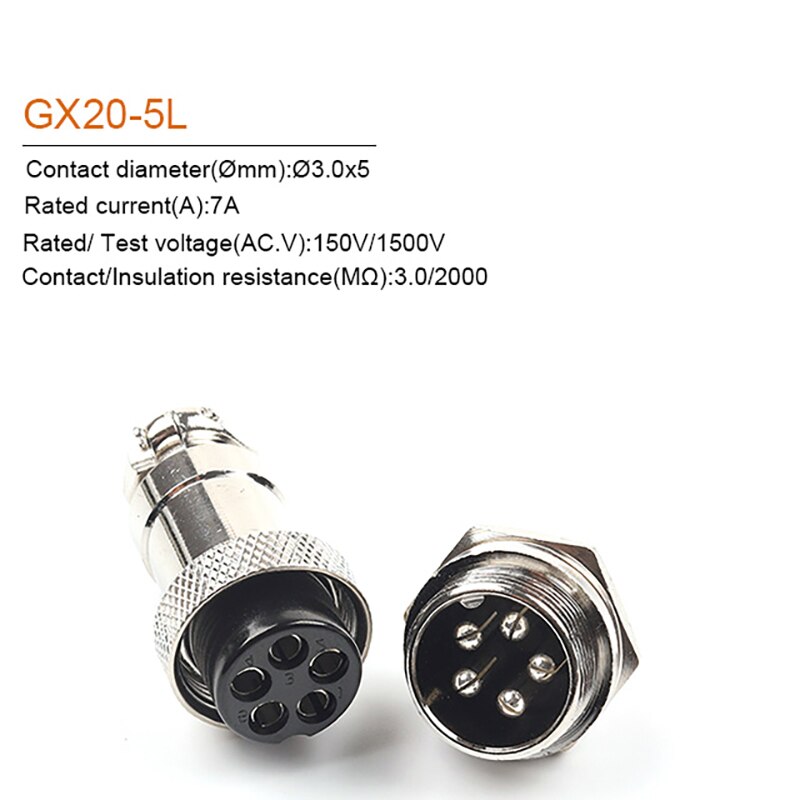 1Set GX20 2/3/4/5/6/7/8/9/10/12/14/15 Pin 20Mm Male + Vrouwelijke Circulaire Moer Type Draad Panel Aviation Connector Socket Plug