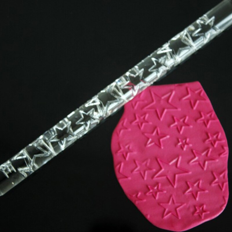 Textured Embossing Rolling Pin Fondant Cake Roller Bakeware Tools Decorating Pastry Tools Cup Top Non-stick Rolling Pin: 1