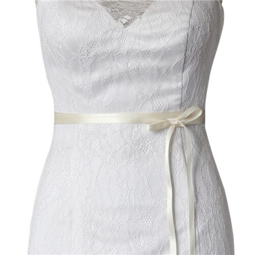 Cinto de cristal e pérolas para casamento, elegante, faixa de cristal para meninas, cinto fino para vestido de festa de tarde: ivory ribbon