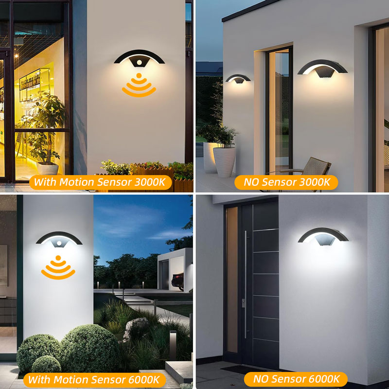 Aluminium led væglampe udendørs bevægelsessensor indendørs væglampe vandtæt  ip65 havelamper gadebelysning til trapper