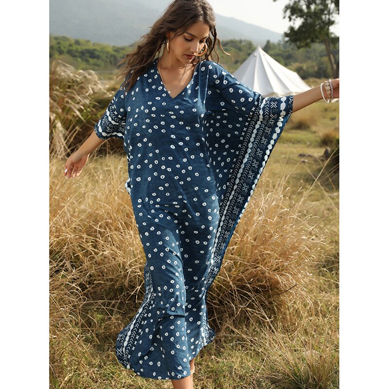 Plus size Beach Cover up Robe De Plage Bathing Suit Women Boho Dress Cover -ups saida de praia Pareos Beach Bikini Cover up