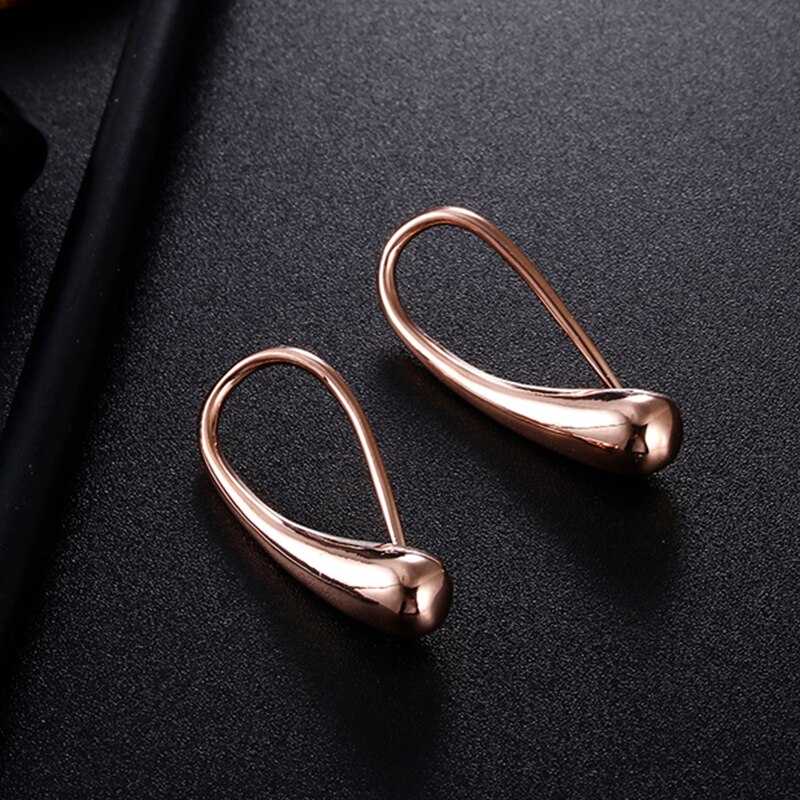 AGLOVER-pendientes de tuerca de gota de agua para mujer, de Plata de Ley 925, pendientes de , joyería para de boda, el mejor: Rose Gold