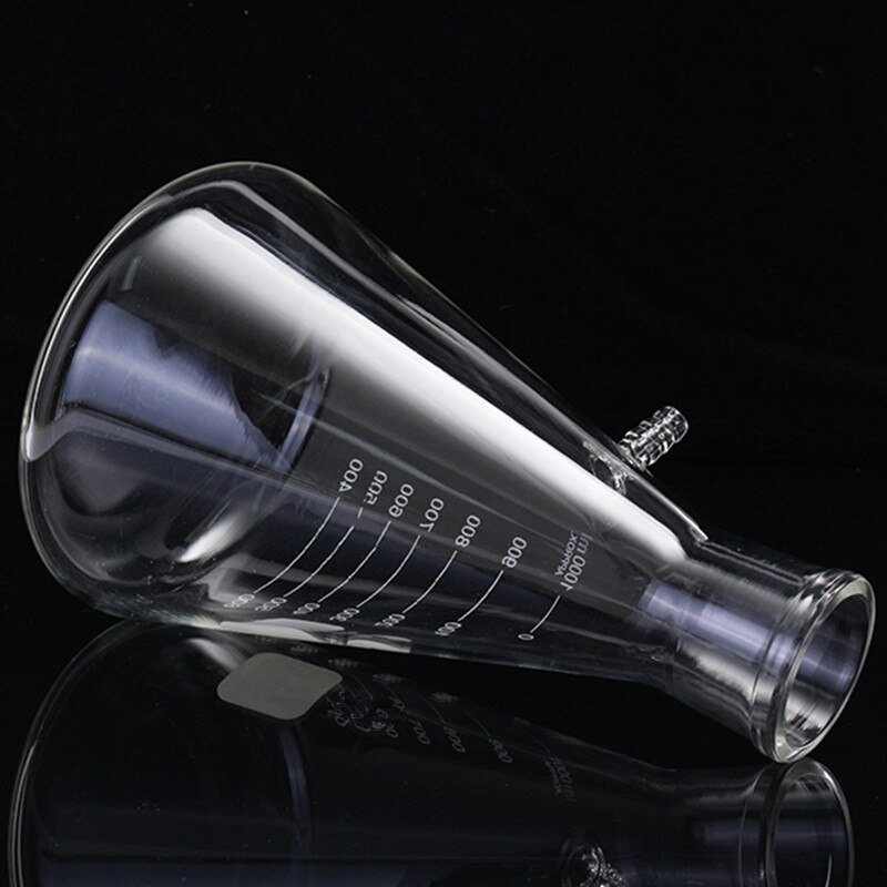 Kicute 1000ml Vacuum Suction Filtration Device Buchner Funnel Borosilicate Glass Funnel Flask School Laboratory Supplies