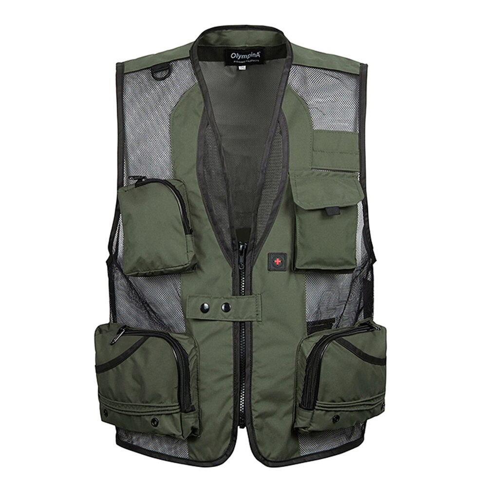 Summer Thin Mesh Vest For Men XL-5XL Casual Photographer Work Outerwear Varsity Multi Pocket Waistcoat Male Sleeveless Jacket