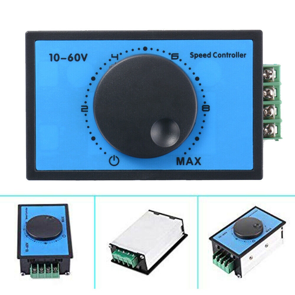 DC 10-60V 20A PWM Motor Speed Controller Regulator Adjustable Variable Speed Reversible Control Potentiometer Switch 12V 24V